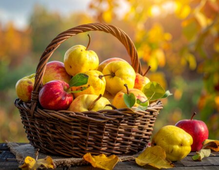 Mobile Obstsaftpresse im Einsatz beim Pressen von Äpfeln vor Ort