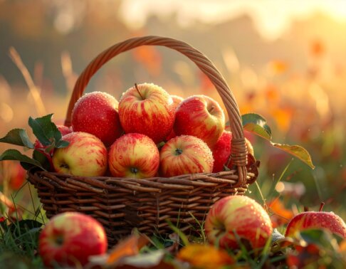 Saubere Äpfel in Kisten, bereit zum Pressen